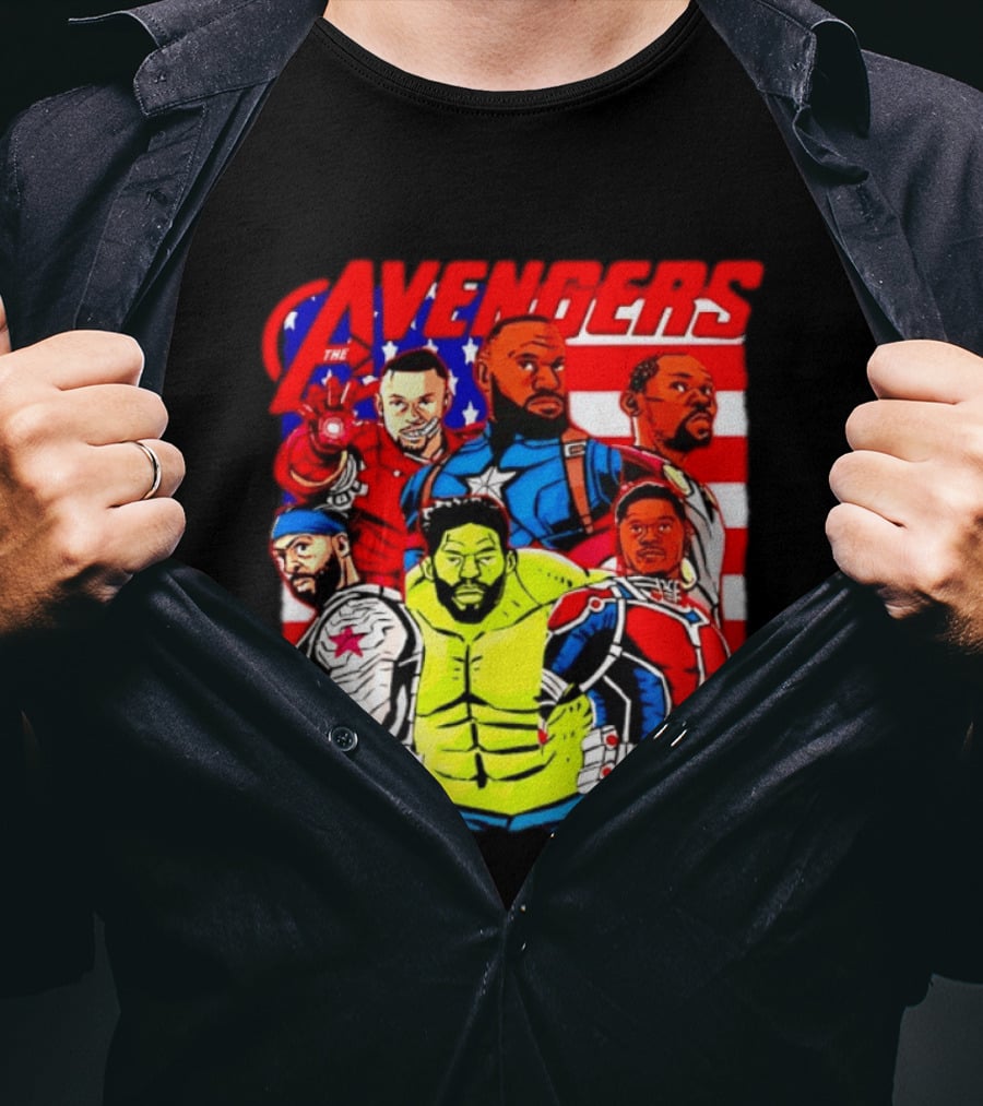 Avengers Basketball Superstars LeBron James Stephen Curry Kevin Durant Anthony Davis Hulk Ant Man T-Shirt