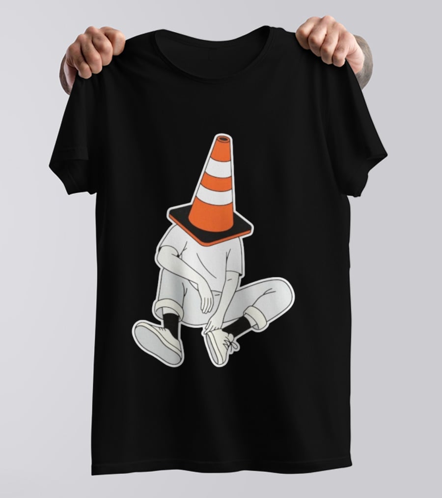 Under Construction Introvert Mode Traffic Cone Head Silent Reflection T-Shirt