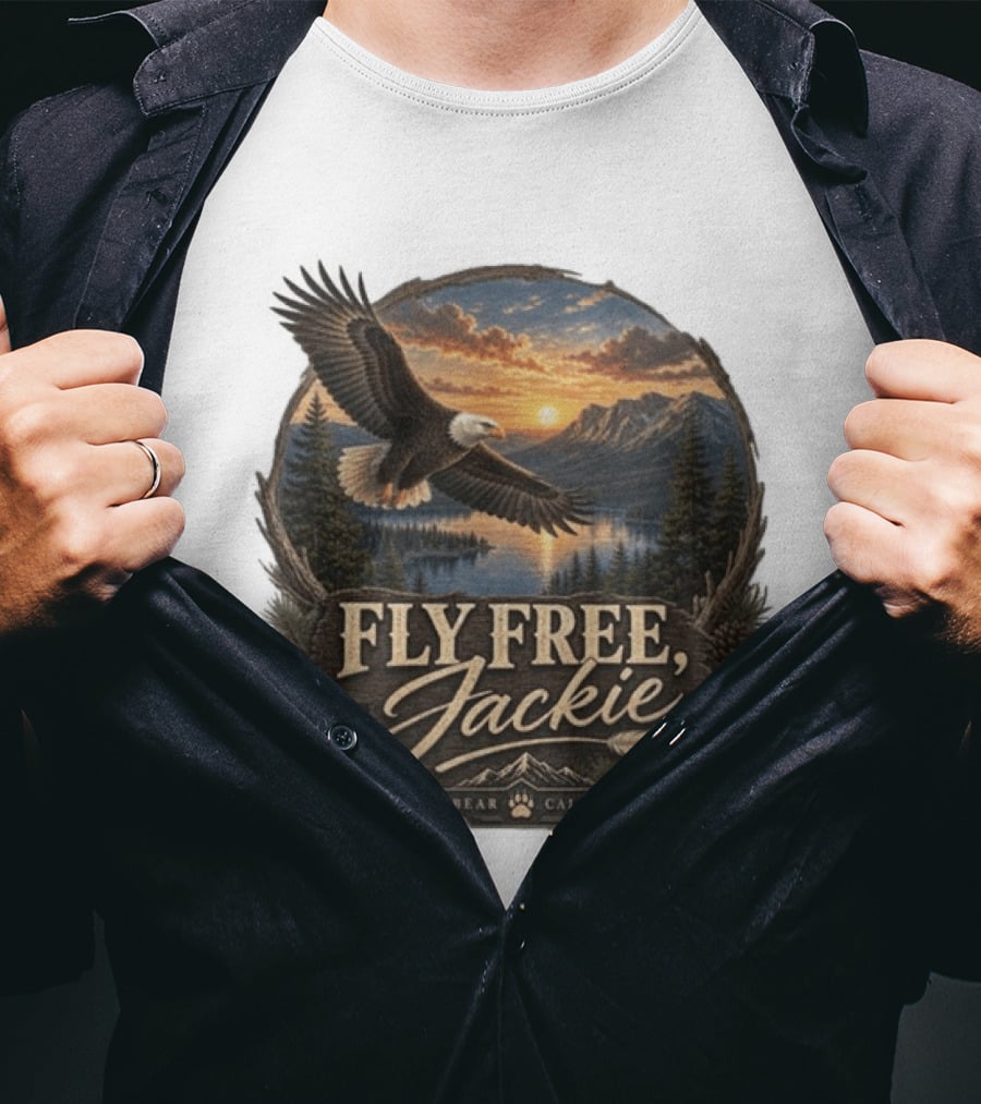 Fly Free Jackie Eagle Soaring Big Bear California Sunset T-Shirt