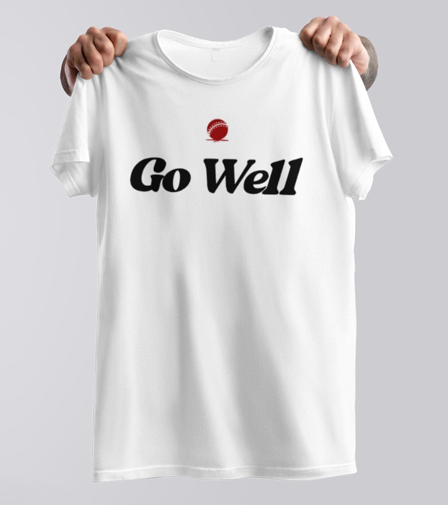 Go Well Cheers Cricket Red Ball Icon 2 Sided T-Shirt