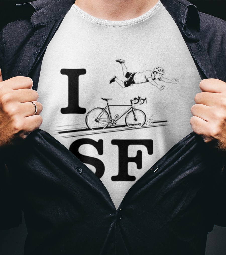 I Love SF Cycling Accident Bike Humor T-Shirt