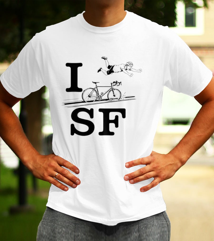 I Love SF Cycling Accident Bike Humor T-Shirt