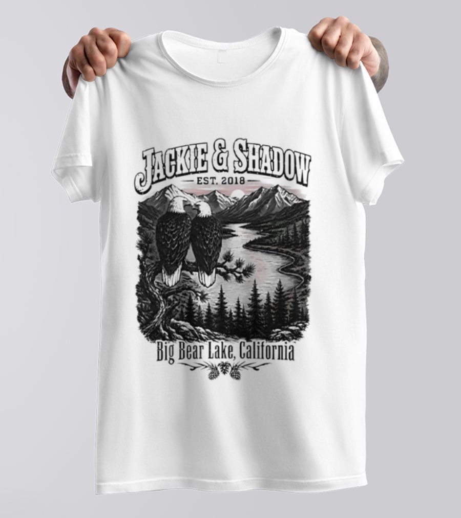 Jackie And Shadow Est 2018 Big Bear Lake California Mountain Scene T-Shirt