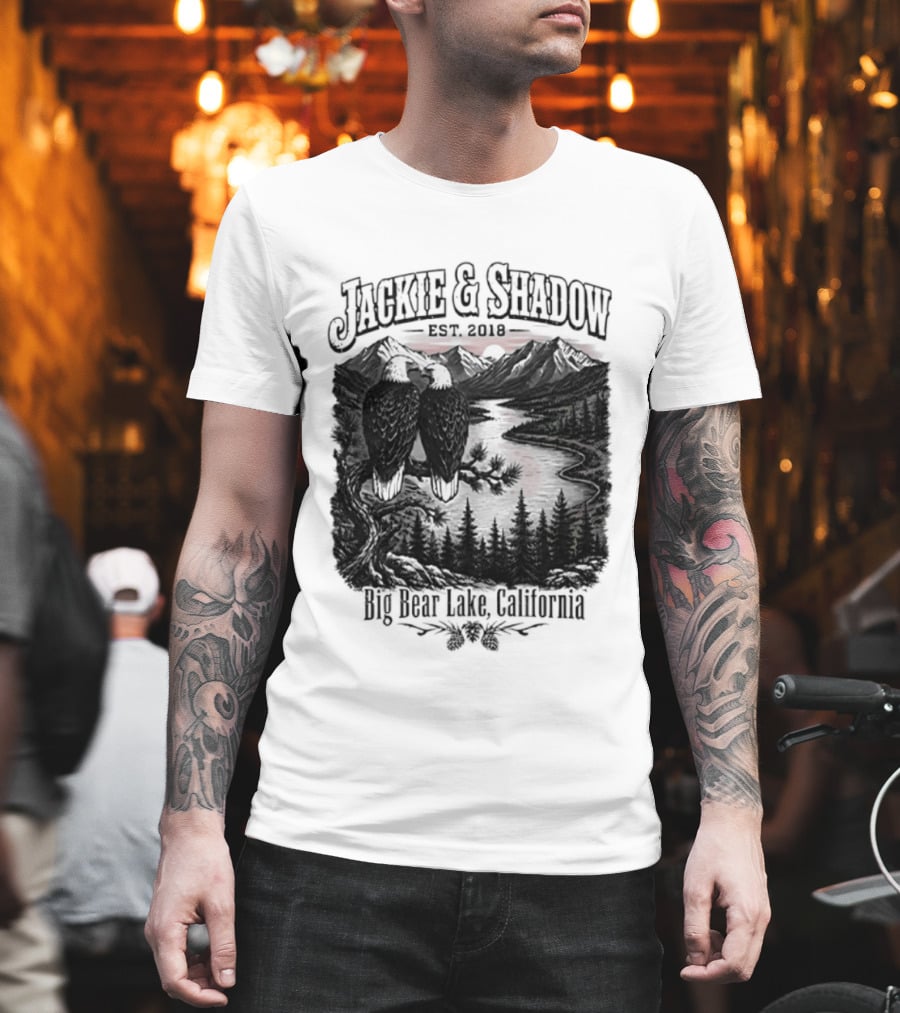 Jackie And Shadow Est 2018 Big Bear Lake California Mountain Scene T-Shirt