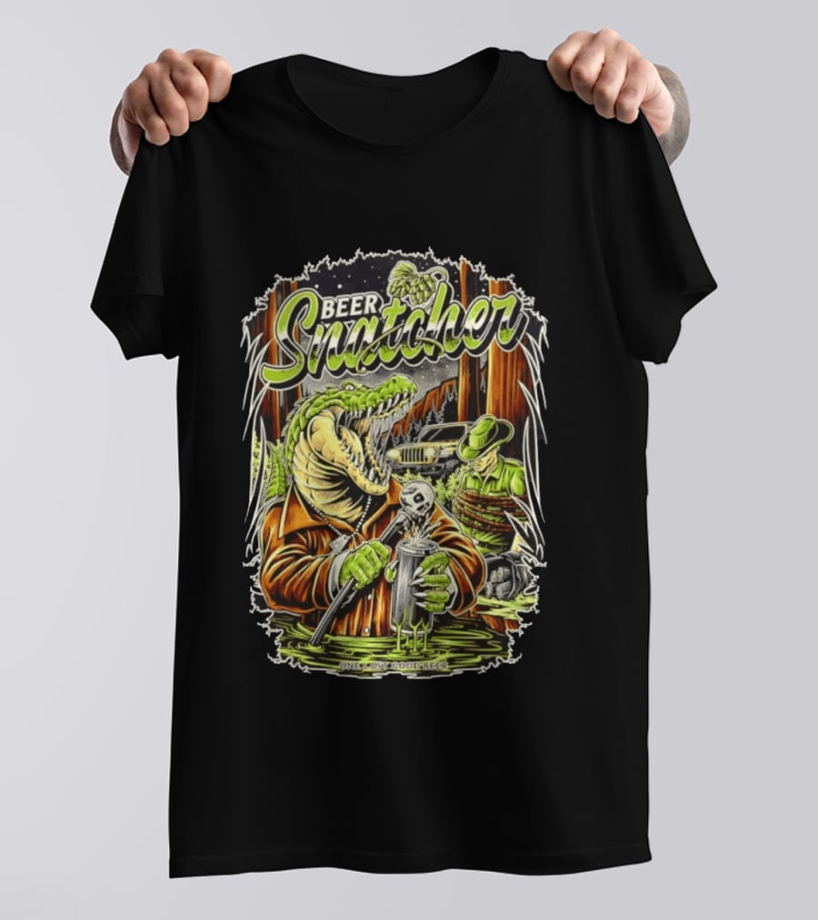 Beer Snatcher Alligator One Last Good Beer Hunter Scene T-Shirt