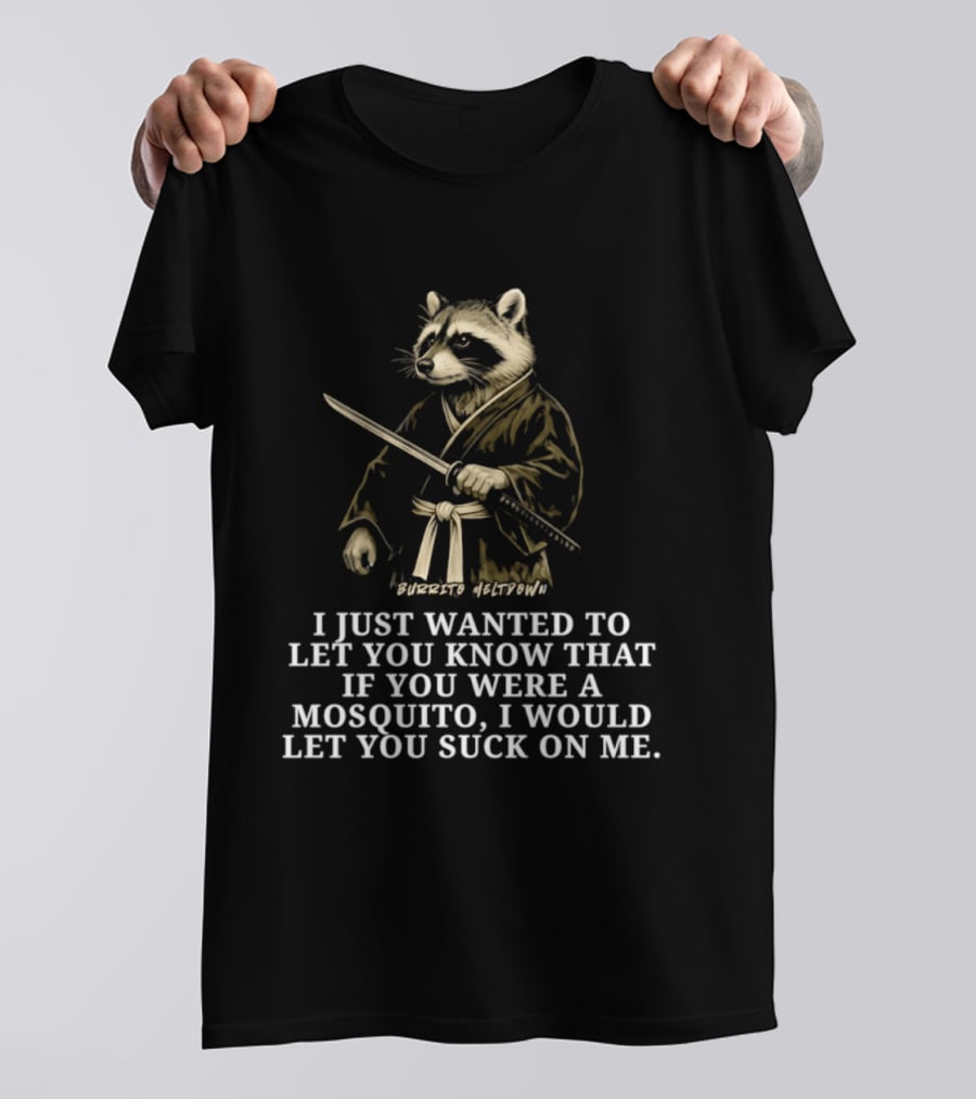 Burrito Meltdown Raccoon Samurai Mosquito T-Shirt