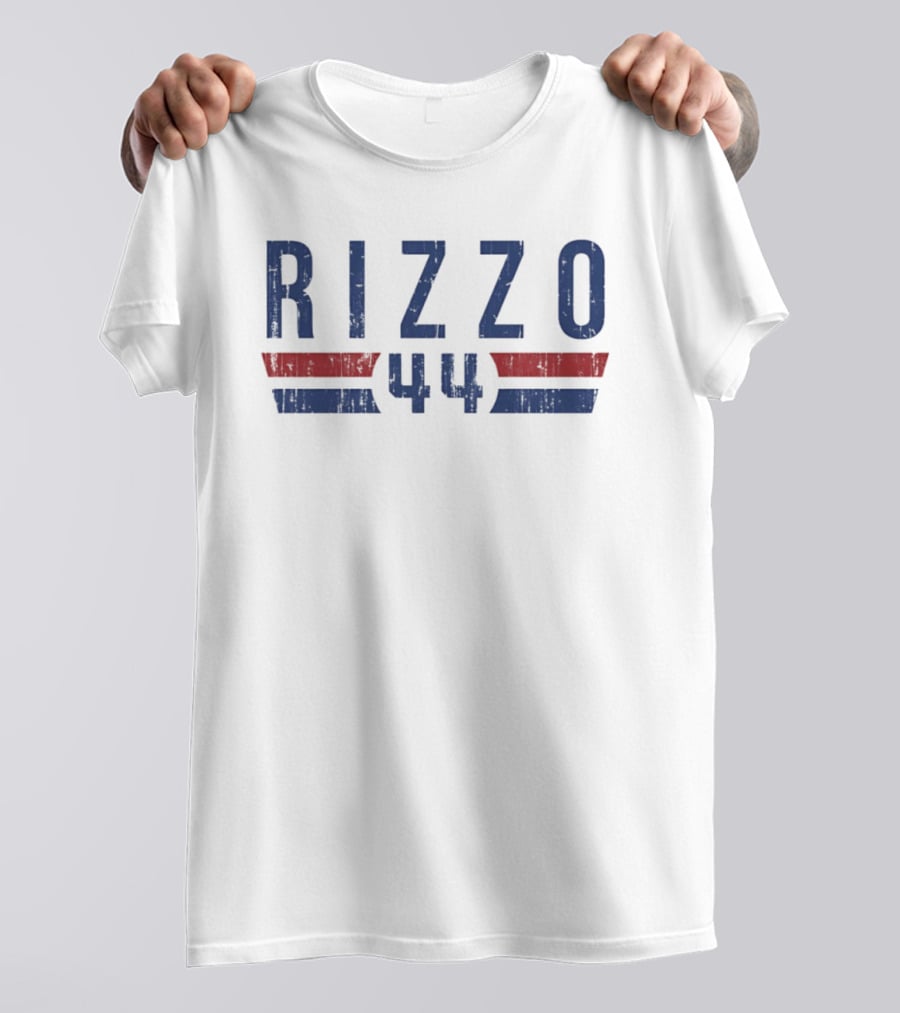 Anthony Rizzo 44 Chicago Cubs MLB 2026 Name And Number Blue Red T-Shirt