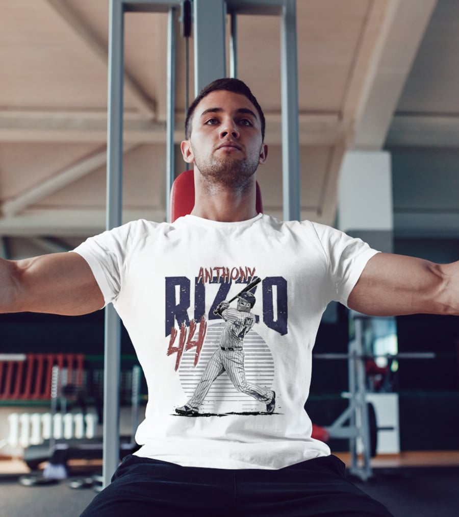 Anthony Rizzo 44 Chicago Cubs Slugger Baseball Swing T-Shirt