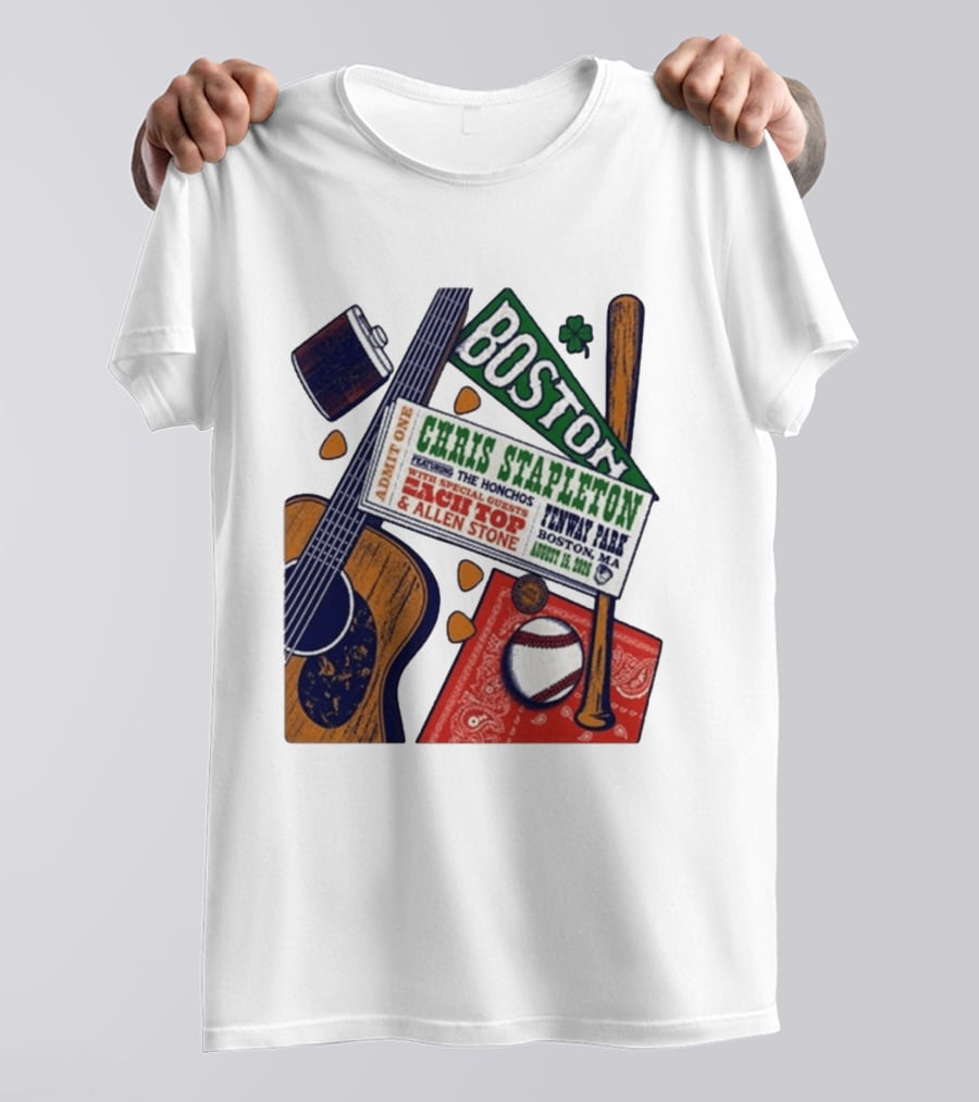 Chris Stapleton Live At Fenway Park Boston August 15 2026 Featuring The Honchos Zach Top Allen Stone T-Shirt