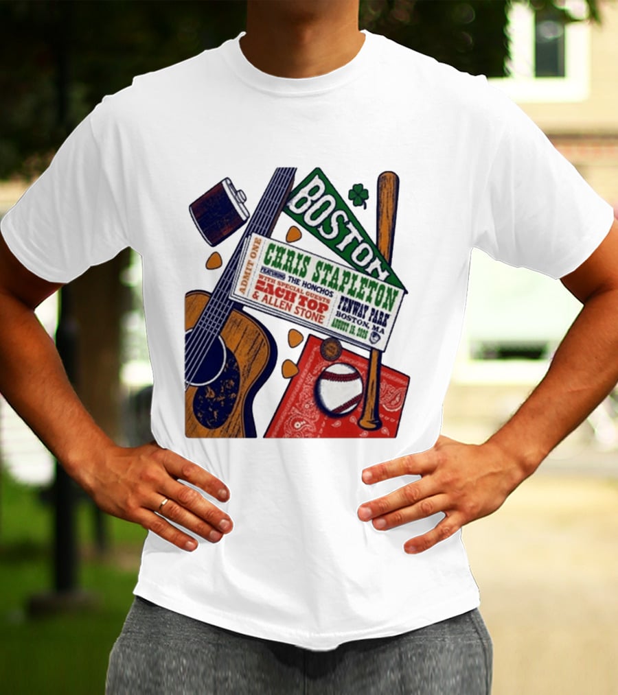 Chris Stapleton Live At Fenway Park Boston August 15 2026 Featuring The Honchos Zach Top Allen Stone T-Shirt