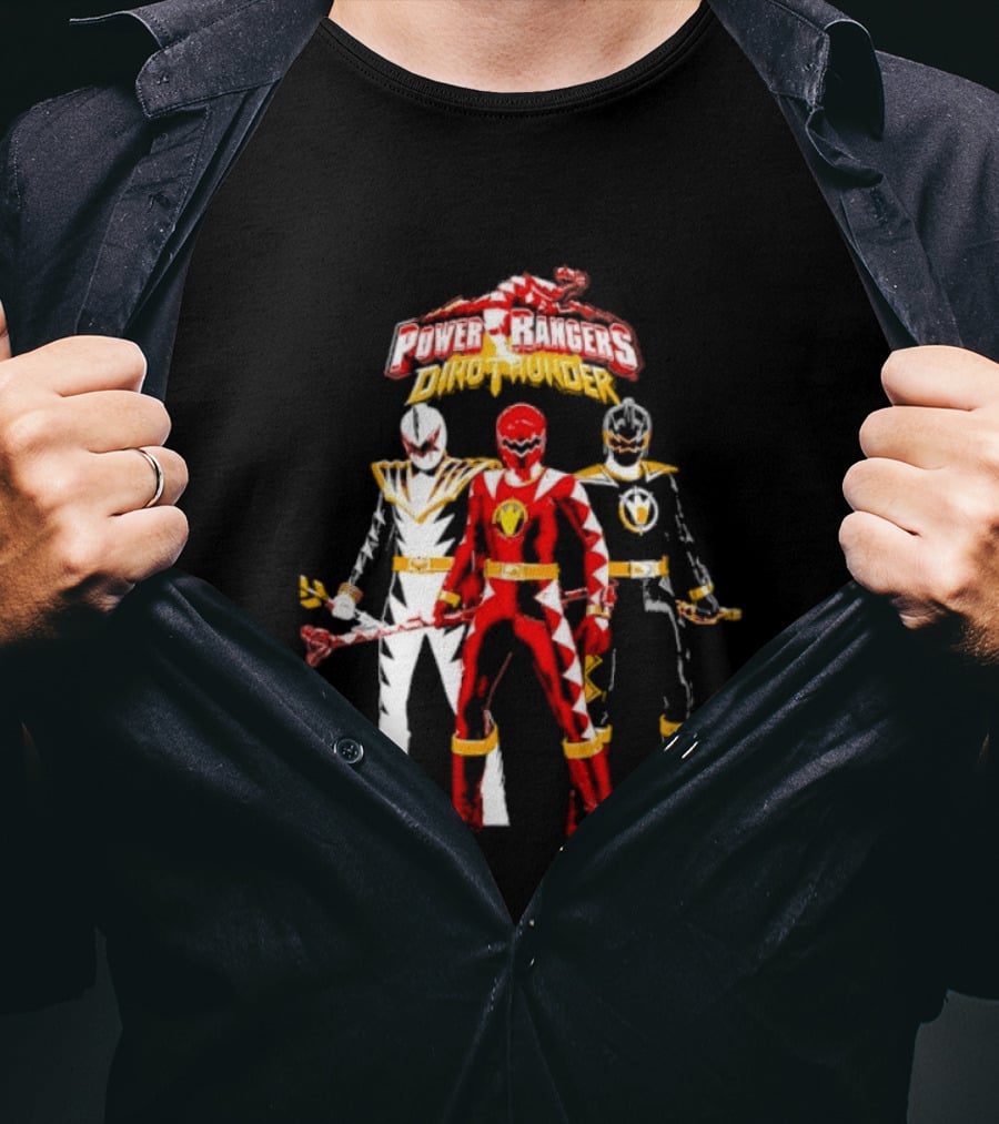 Power Rangers Dino Thunder Red Ranger Team Trio Power Stance T-Shirt