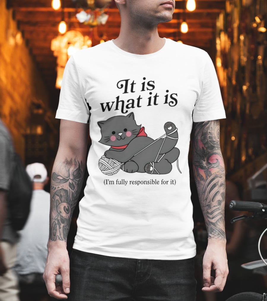 It Is What It Is Playful Cat With Yarn I'm Fully Responsible For It T-Shirt