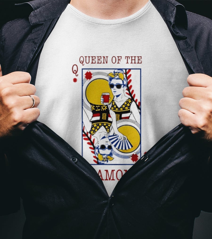 Queen Of The Diamond Playing Card Baseball T-Shirt