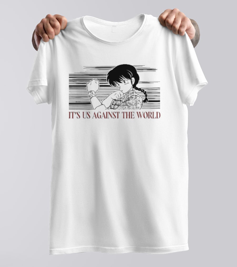 Ranma Saotome It's Us Against The World Anime Iconic Manga T-Shirt