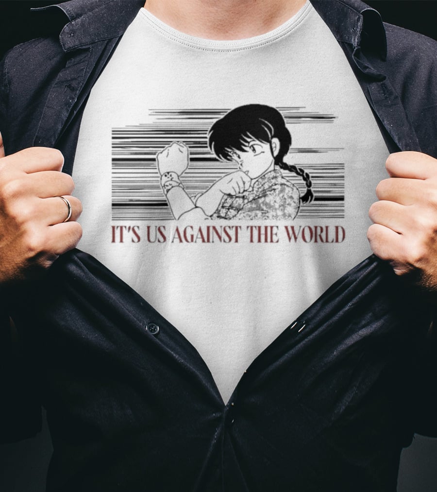 Ranma Saotome It's Us Against The World Anime Iconic Manga T-Shirt