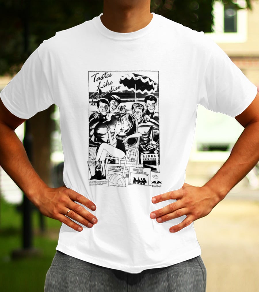 Tastes Like Paradise Vacation Surfer Girl The Beach Boys Red Bull T-Shirt