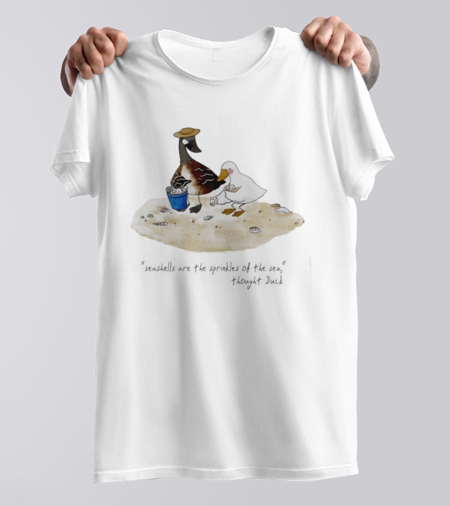 Seashells Are The Sprinkles Of The Sea Duck Holding Bucket T-Shirt