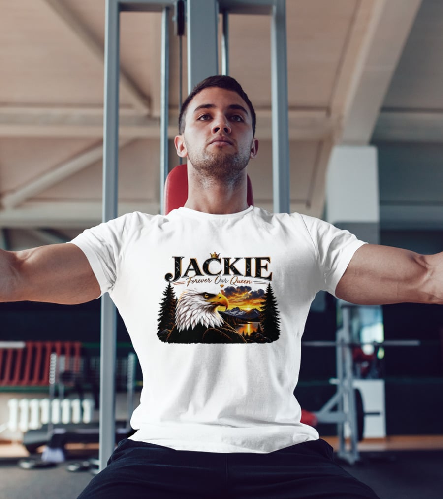 Jackie Forever Our Queen Eagle Sunset Mountain Scene T-Shirt