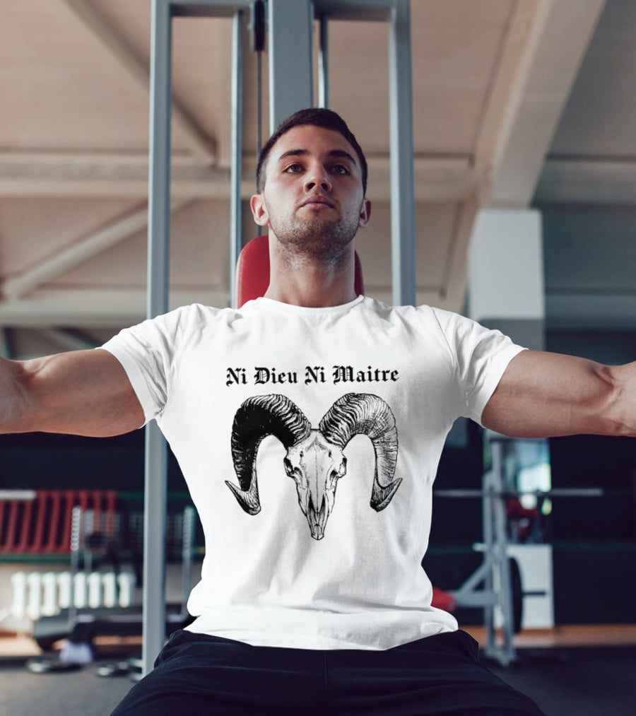 Ni Dieu Ni Maitre Ram Skull Anarchist T-Shirt