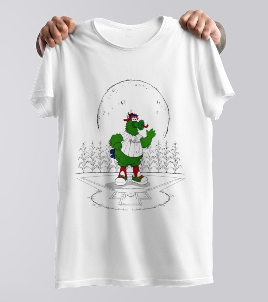 Philadelphia Phillies Phanatic MLB 2026 Season Field Of Dreams Moonlit Scene T-Shirt