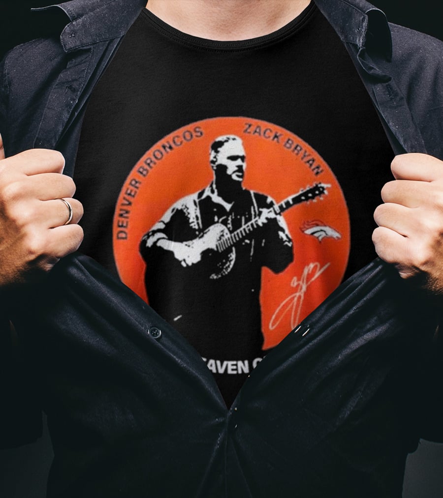 Denver Broncos 2026 Zach Bryan With Heaven On Tour Football Collaboration T-Shirt