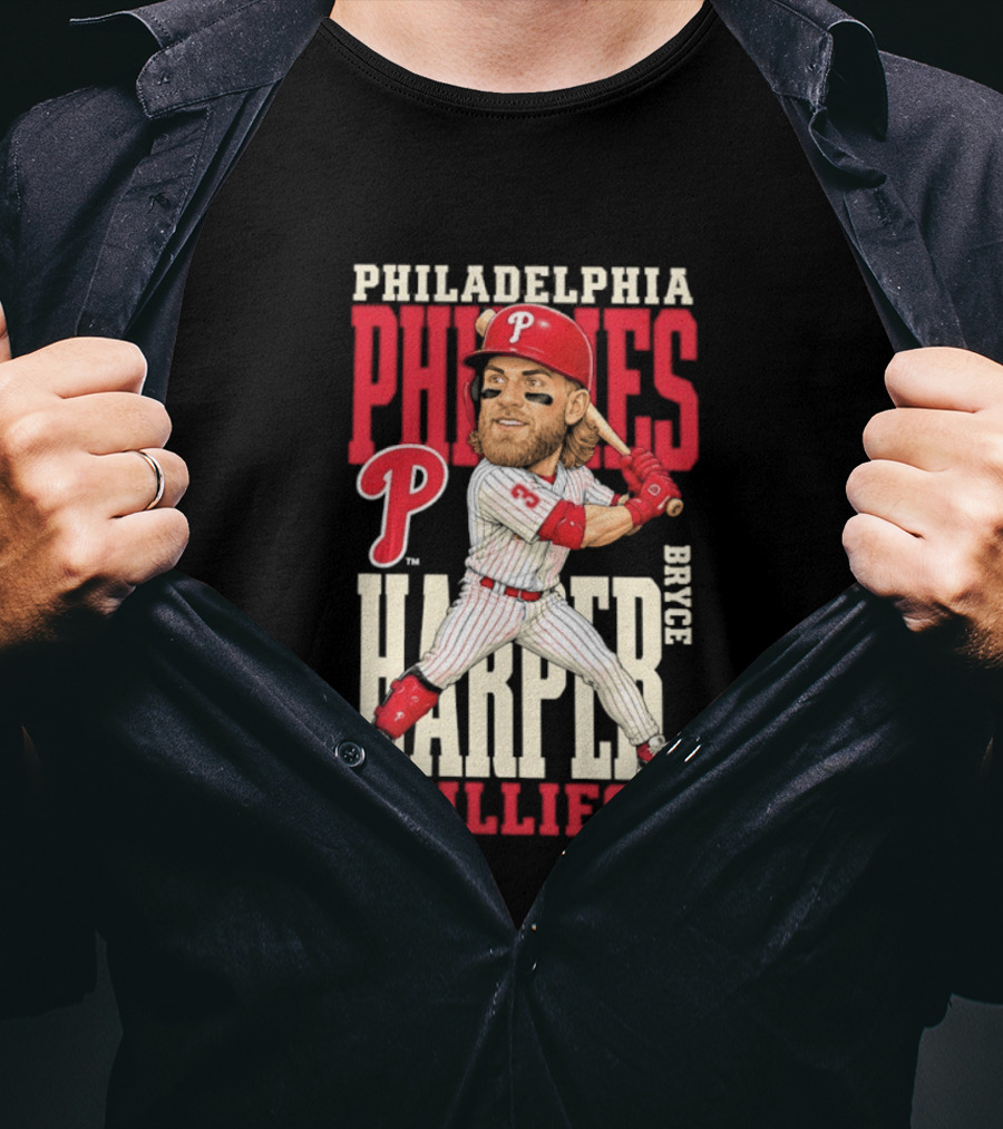 Philadelphia Phillies Bryce Harper 3 Caricature 2026 MLB Season T-Shirt