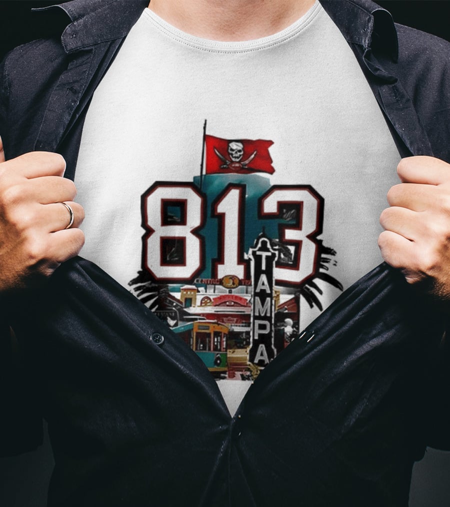 Tampa Bay Buccaneers 813 Day Raise The Flags Established 1976 Two Sided T-Shirt