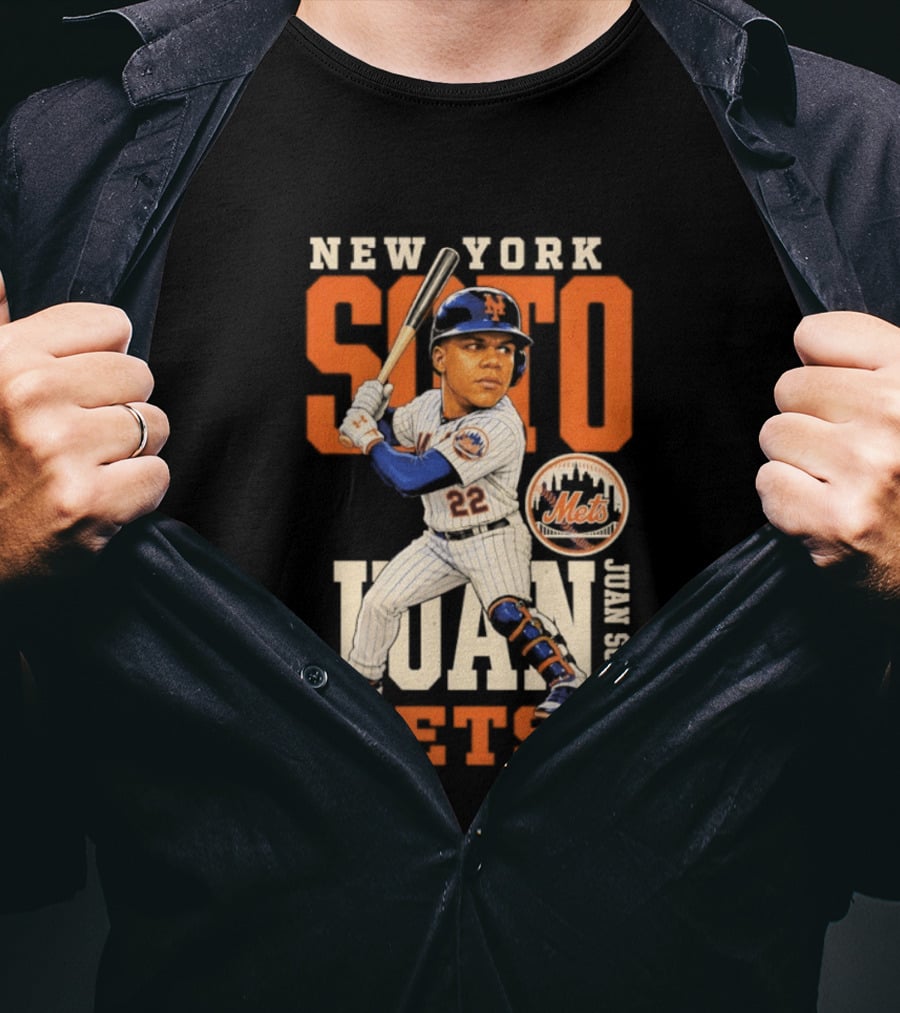 New York Mets Juan Soto 2026 MLB Season Caricature Mets T-Shirt