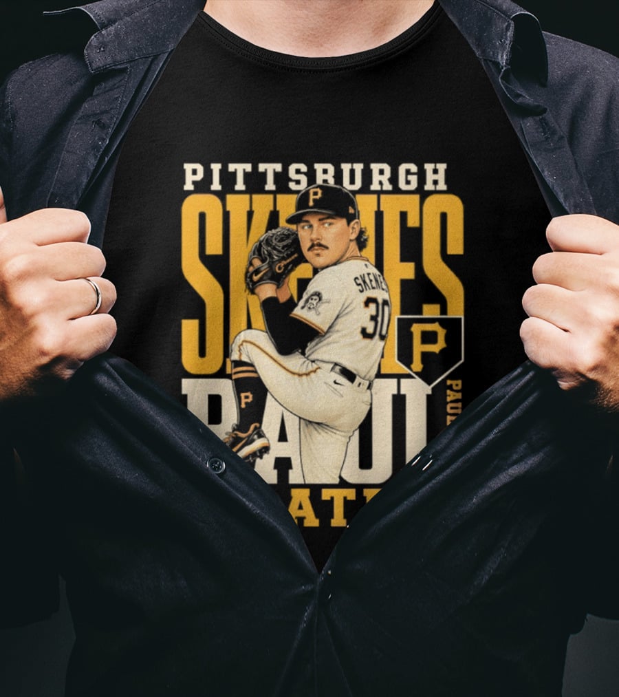 Pittsburgh Pirates Paul Skenes 34 Baseball Player Caricature 2026 Season T-Shirt