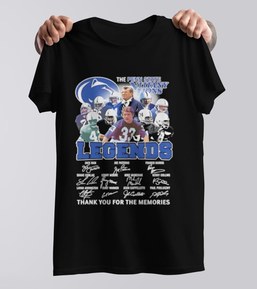 Penn State Nittany Lions Legends Thank You For The Memories Signatures T-Shirt
