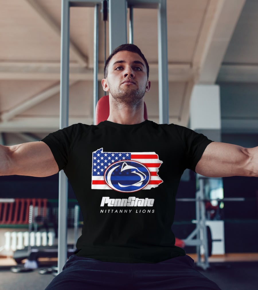 Penn State Nittany Lions Pennsylvania Flag American Pride T-Shirt