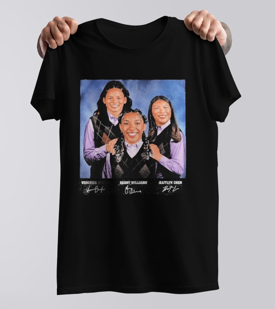 Veronica Burton Gabby Williams Kaitlyn Chen Step Brothers Argyle Sweater Purple T-Shirt