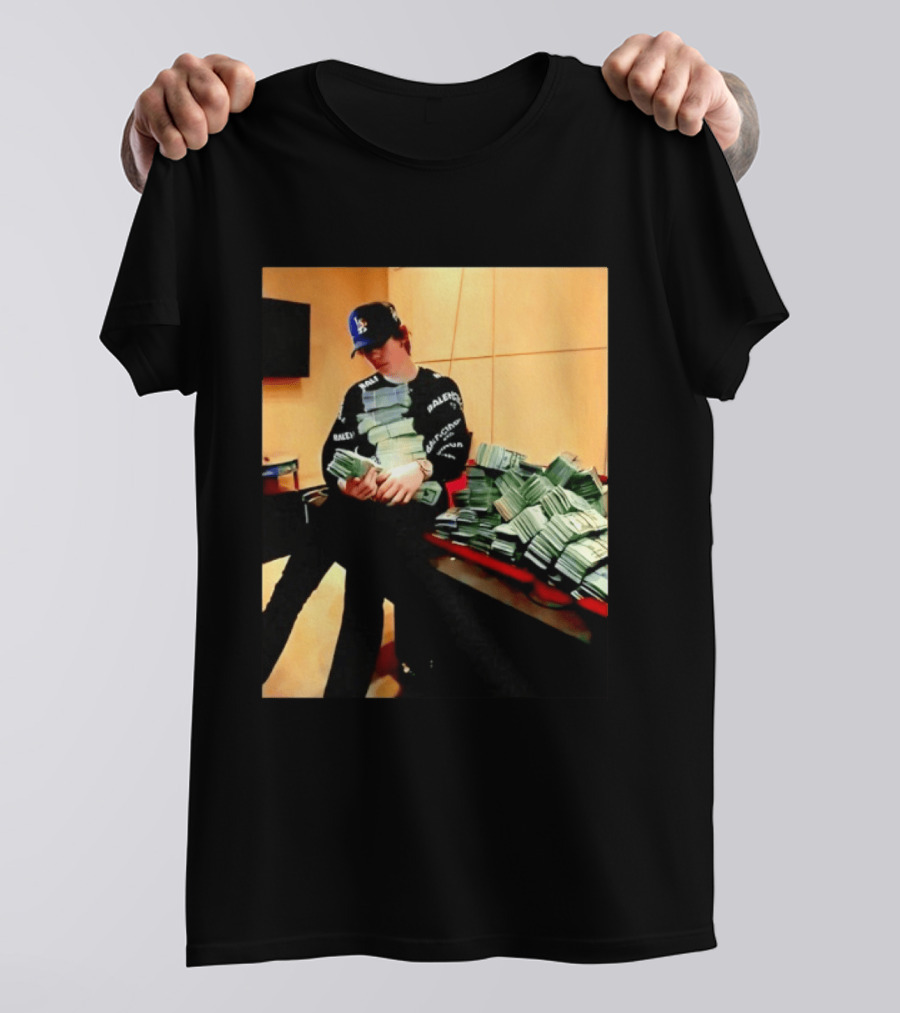 Balenciaga Black Long Sleeve With RALEC And Los Angeles Cap T-Shirt