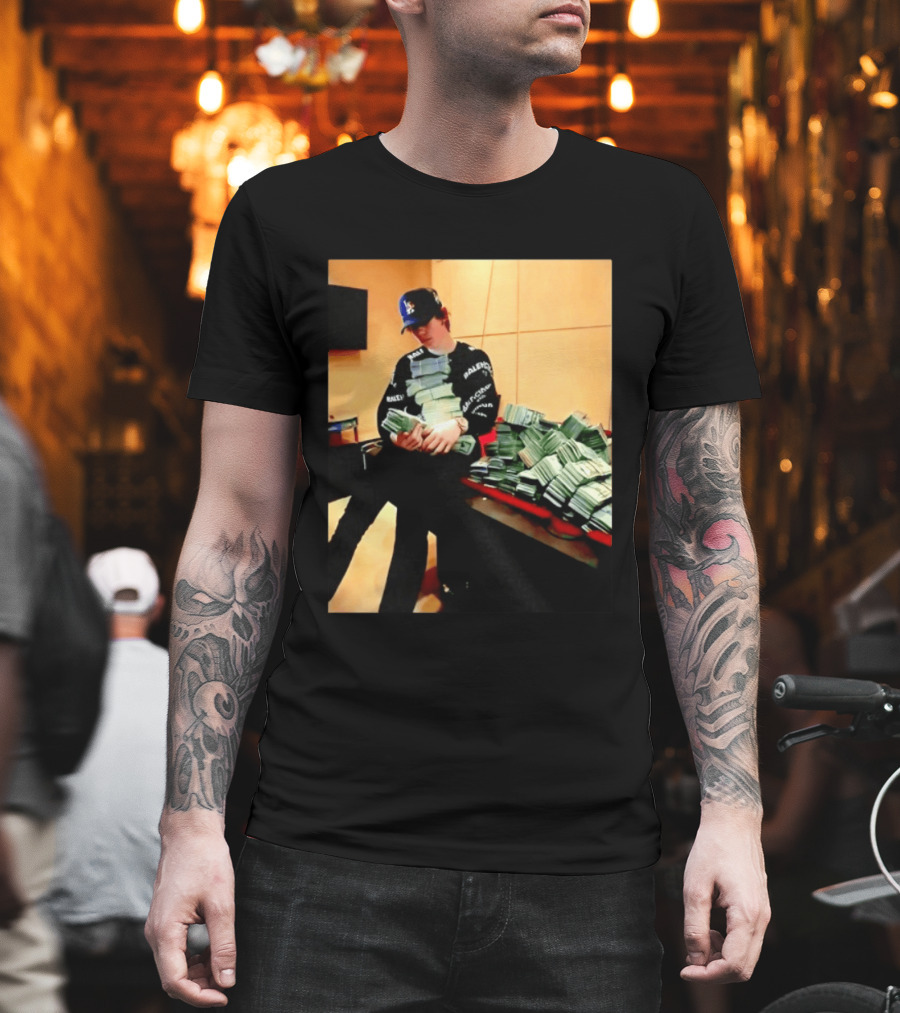 Balenciaga Black Long Sleeve With RALEC And Los Angeles Cap T-Shirt