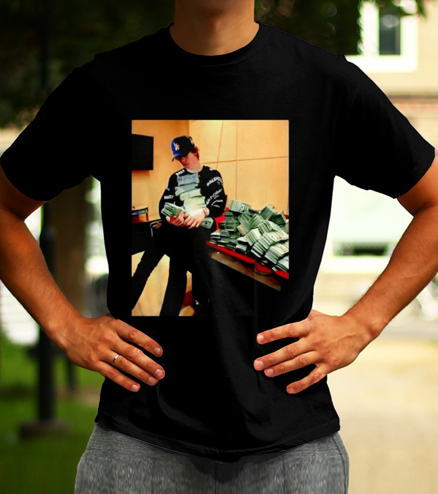 Balenciaga Black Long Sleeve With RALEC And Los Angeles Cap T-Shirt