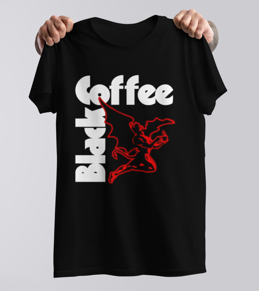 Black Coffee Devil Caffeine Drinking T-Shirt