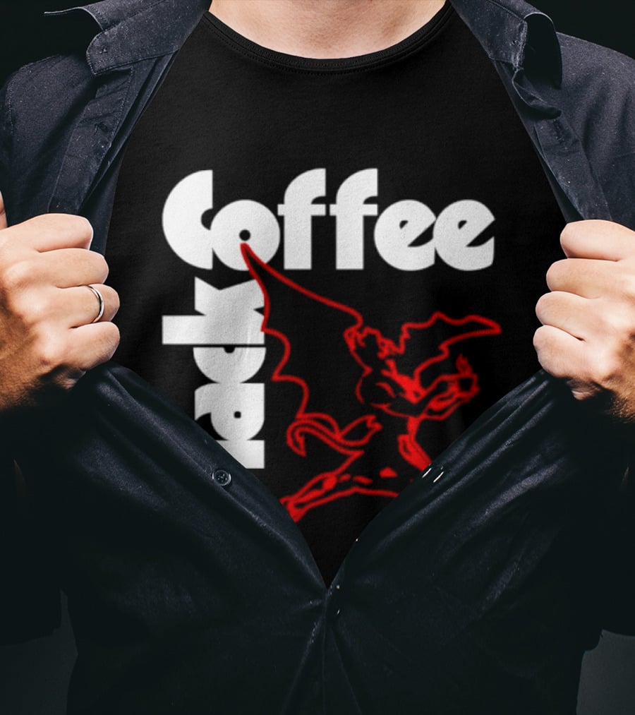 Black Coffee Devil Caffeine Drinking T-Shirt