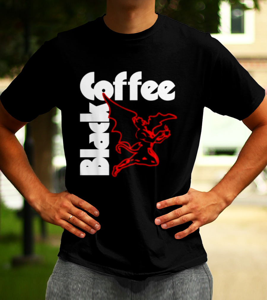 Black Coffee Devil Caffeine Drinking T-Shirt