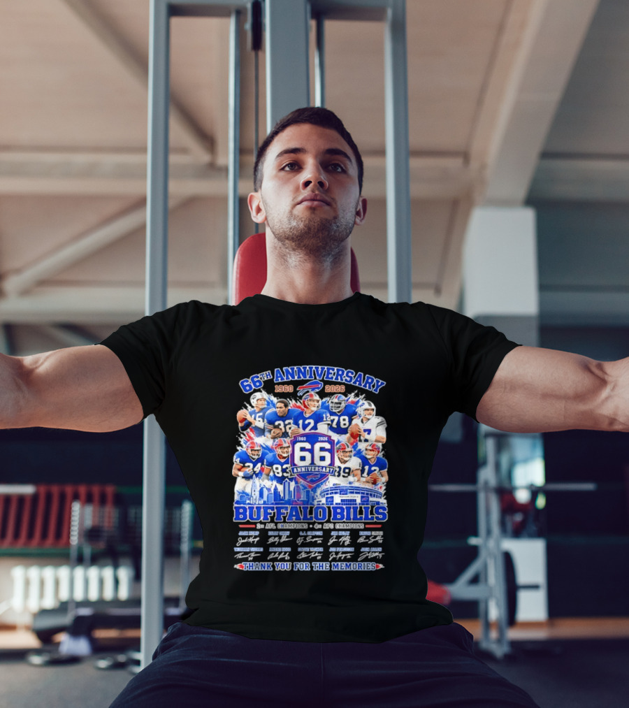 66th Anniversary Buffalo Bills 1960 2026 AFL Champions Thank You For The Memories T-Shirt