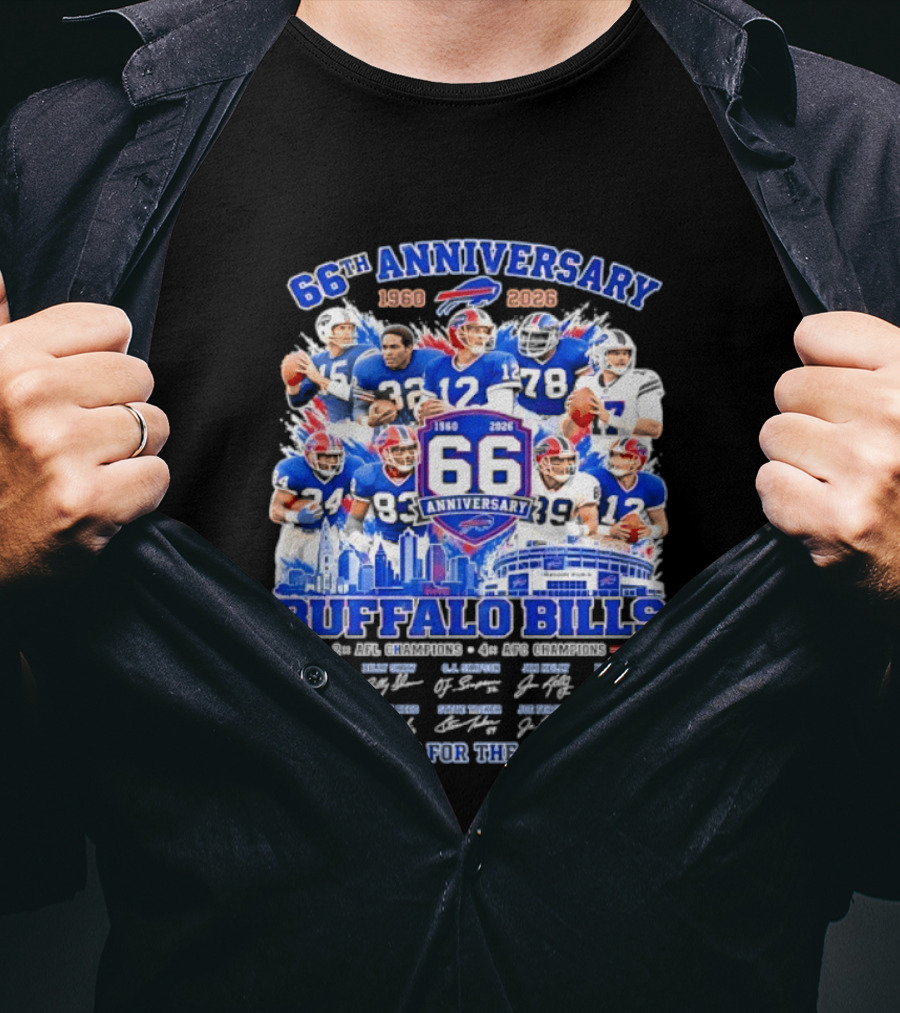 66th Anniversary Buffalo Bills 1960 2026 AFL Champions Thank You For The Memories T-Shirt