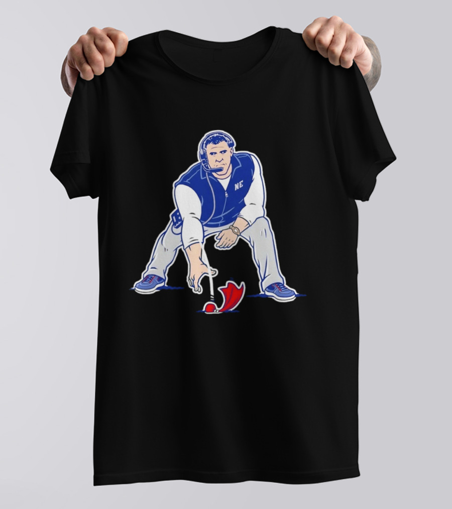 New England Patriots NE Coach Three Point Stance T-Shirt