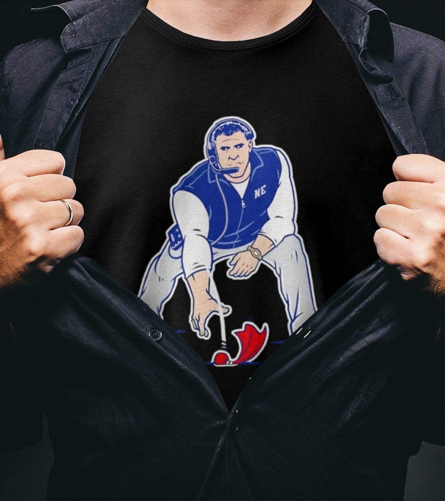 New England Patriots NE Coach Three Point Stance T-Shirt