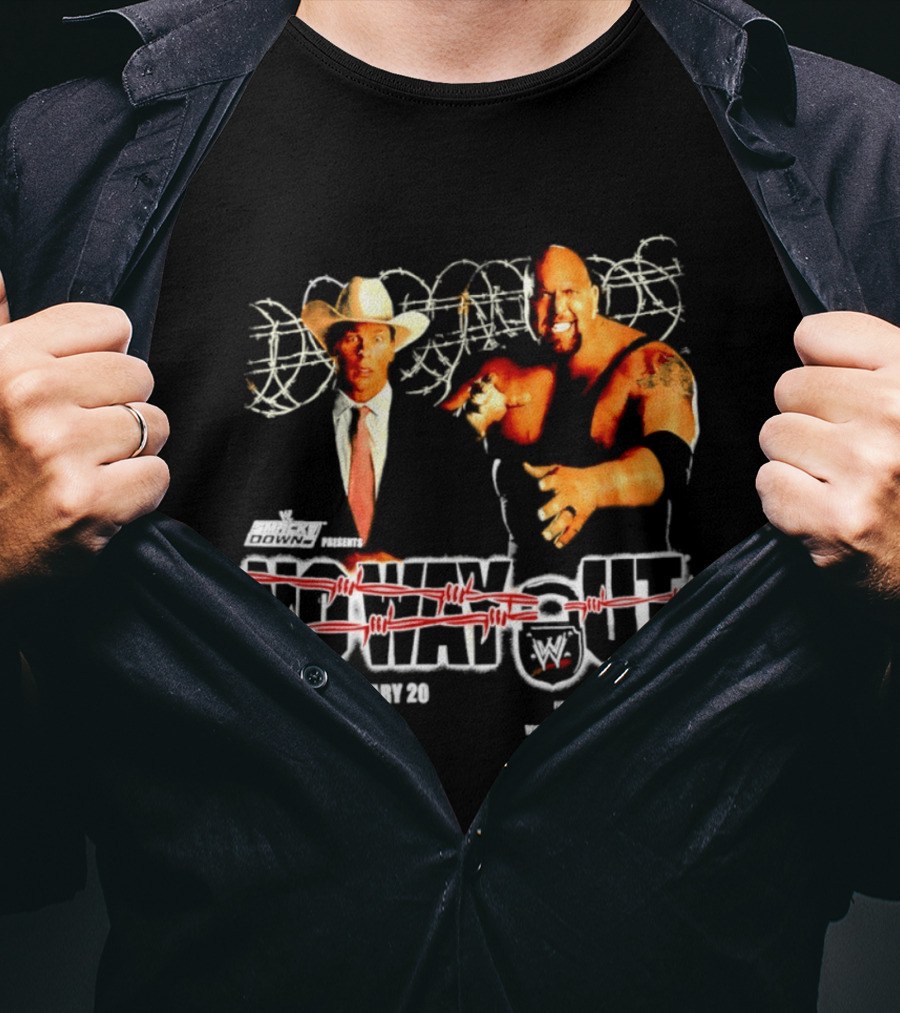 WWE No Way Out 2005 John Bradshaw Layfield Vs Big Show February 20 SmackDown Barbed Wire Match T-Shirt