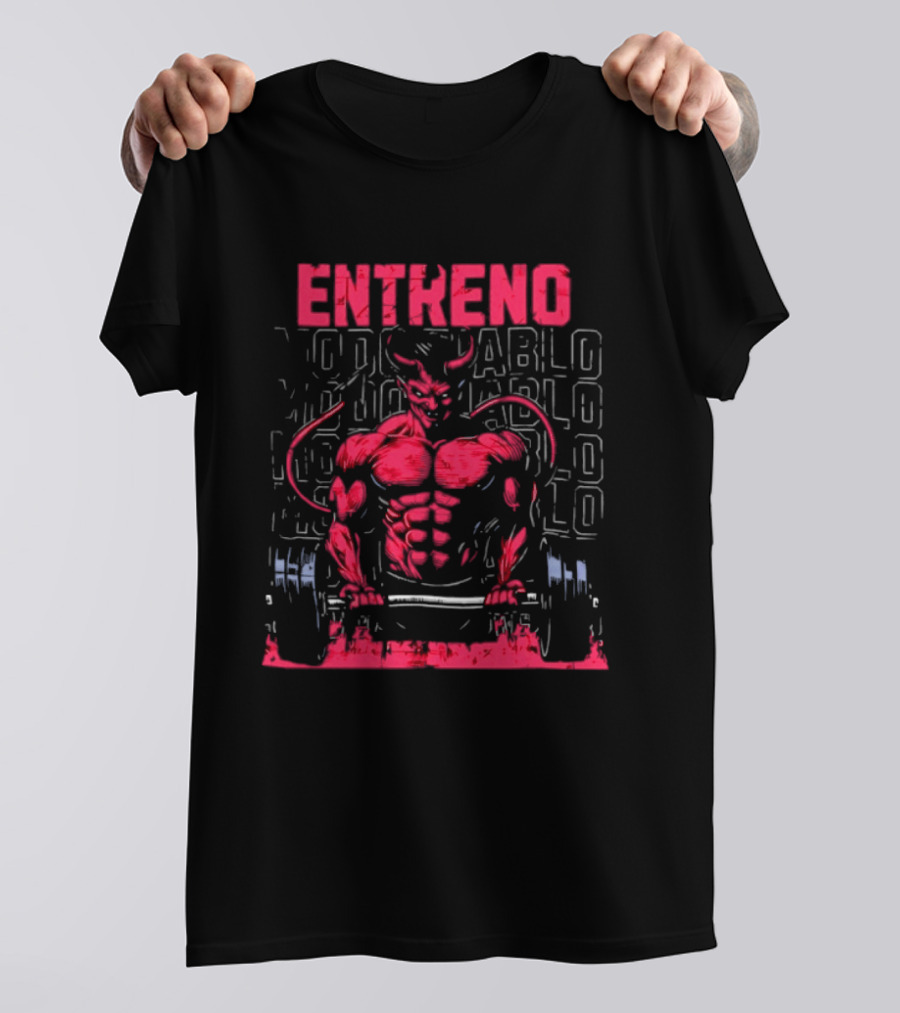Entreno Modo Diablo Bodybuilder Devil Weightlifting T-Shirt