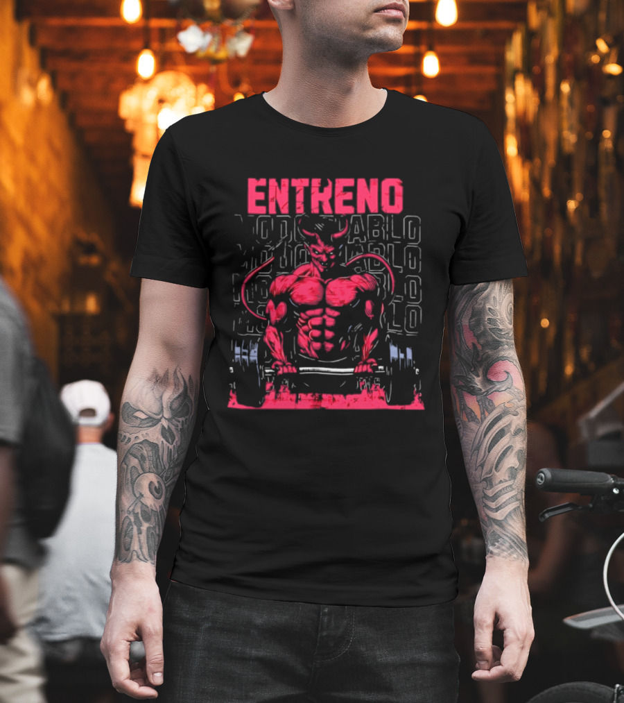 Entreno Modo Diablo Bodybuilder Devil Weightlifting T-Shirt