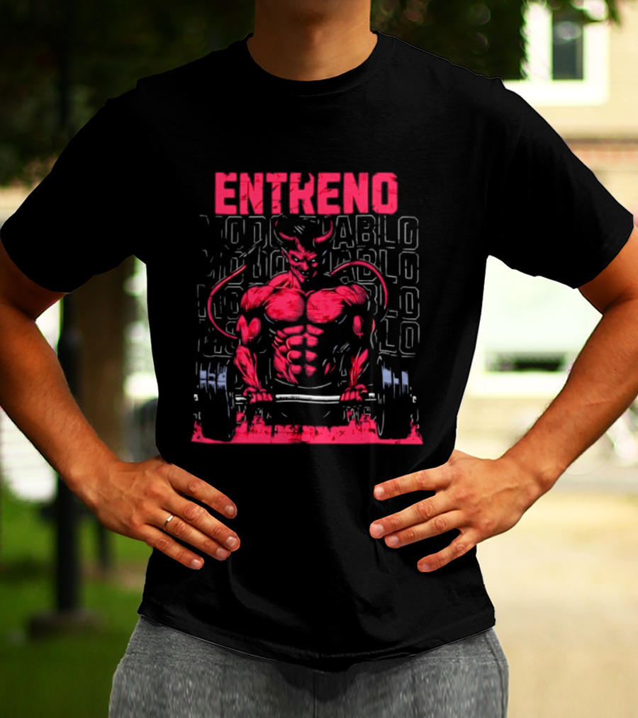 Entreno Modo Diablo Bodybuilder Devil Weightlifting T-Shirt