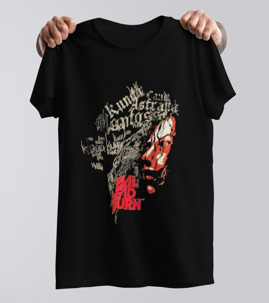 Kunda Astaroth Manto Satta Evil Dead Burn Face Typographic T-Shirt
