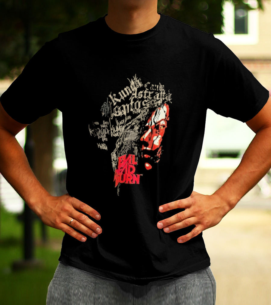 Kunda Astaroth Manto Satta Evil Dead Burn Face Typographic T-Shirt