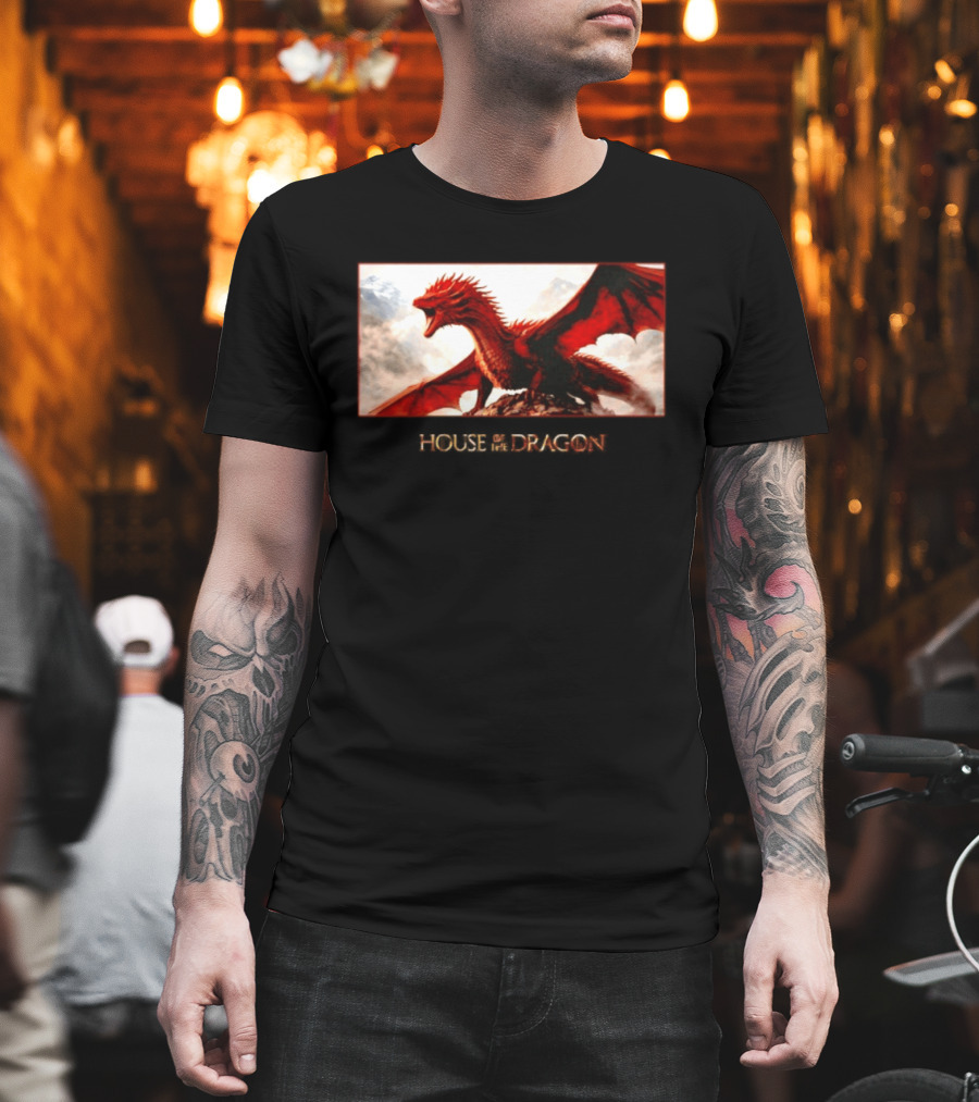 House Of The Dragon Caraxes War Memorial Mountains Scene T-Shirt