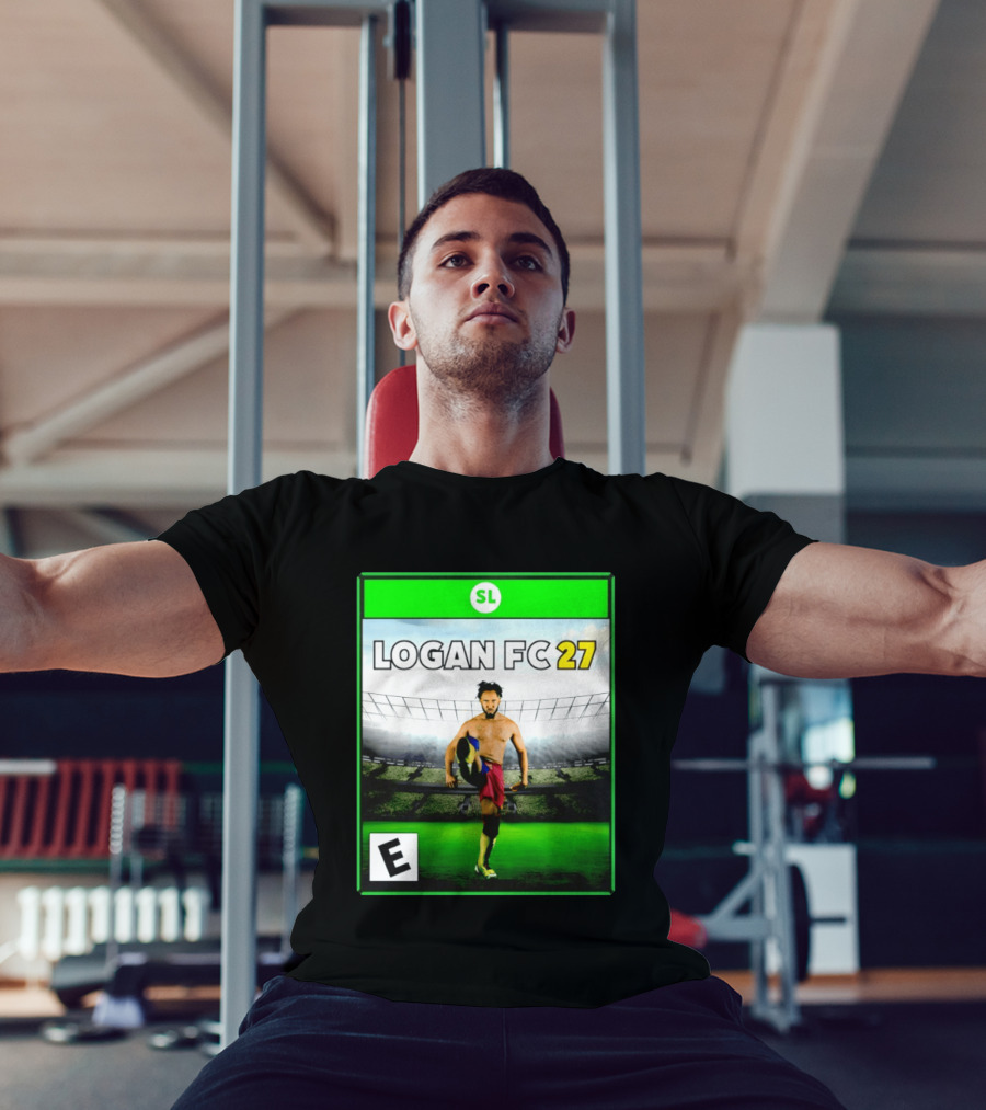 LOGAN FC 27 Soccer Game Box Art With Player In Stadium T-Shirt